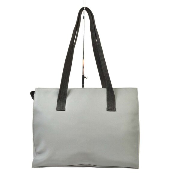 T R Bentley Gray and Black Nylon Canvas Shoulder Bag NICE - Picture 6 of 12